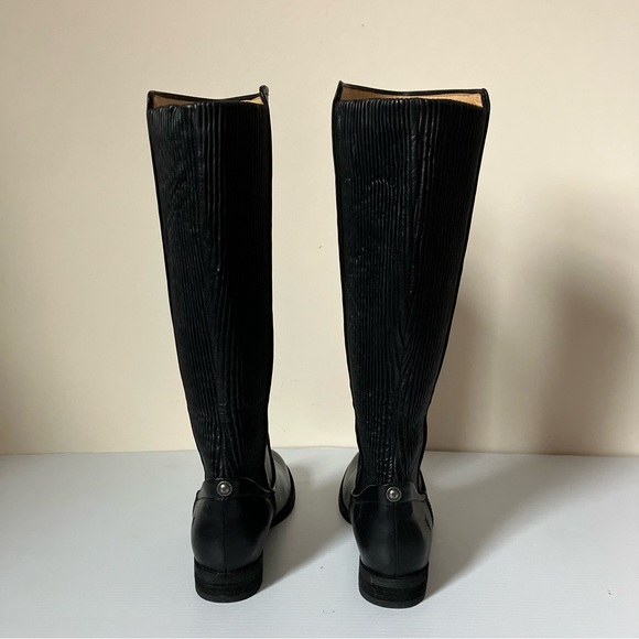 Frye Black Leather Melissa Scrunch Tall Riding Boots size 8 - Picture 5 of 11